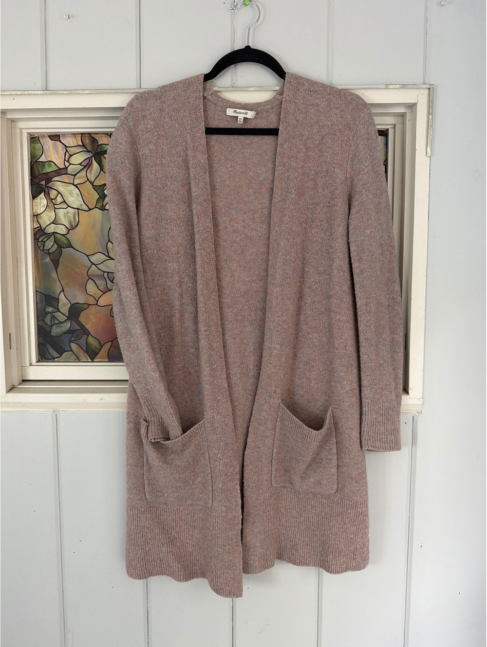Madewell Soft Pink Wool Blend Open Cardigan Sweater XXS